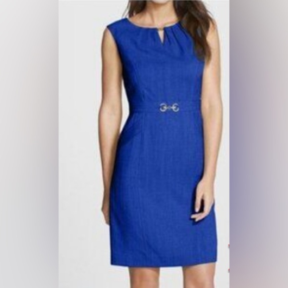 Ellen Tracy sheath dress with pockets. Royal blue. Size 16